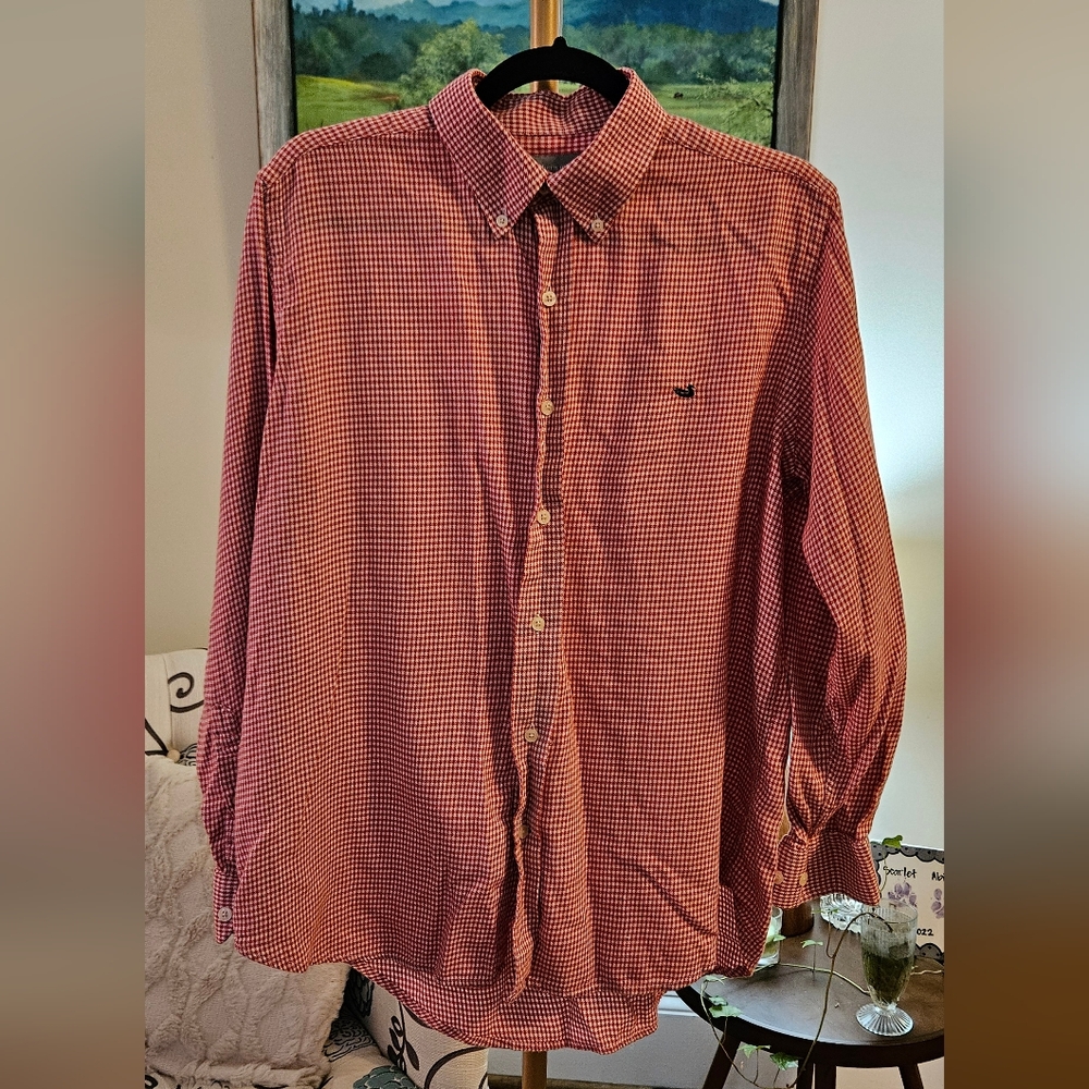 Southern Marsh Hampton Houndstooth Button Up Shirt Size Small
